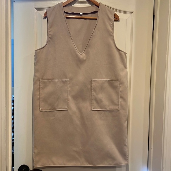 Tan Pinafore Dress - Picture 1 of 4